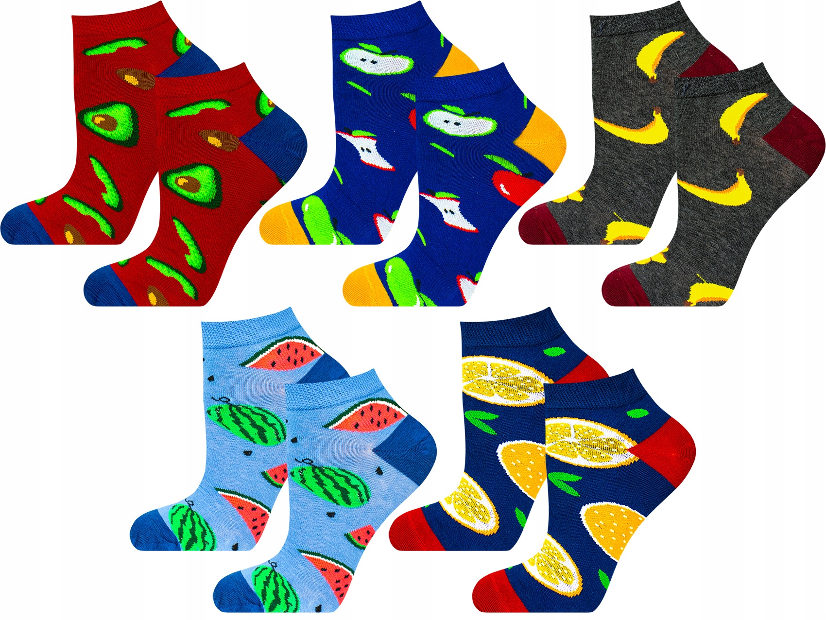 

5x Skarpetki Męskie Stopki Bawełniane Wesołe 43-46