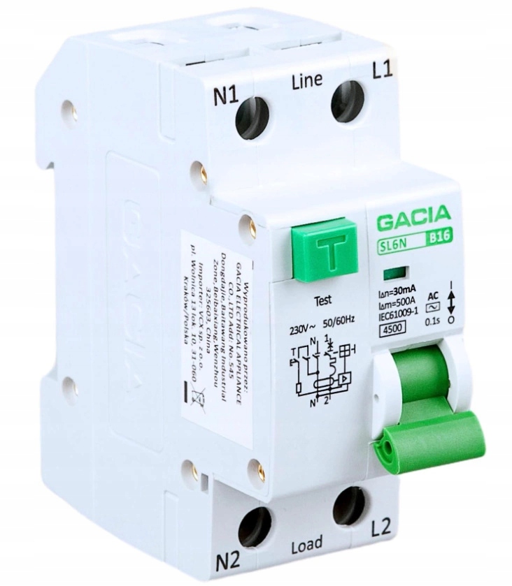 

Różnicówka z Członem Nadprądowym C10A 30mA 1P+N Ac