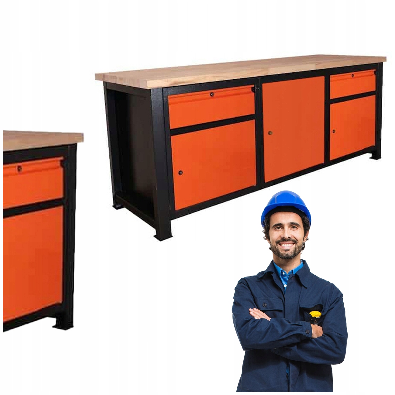 Pracovní Stůl Průmyslový Silný Kovový 210X68X83 CM P-2127