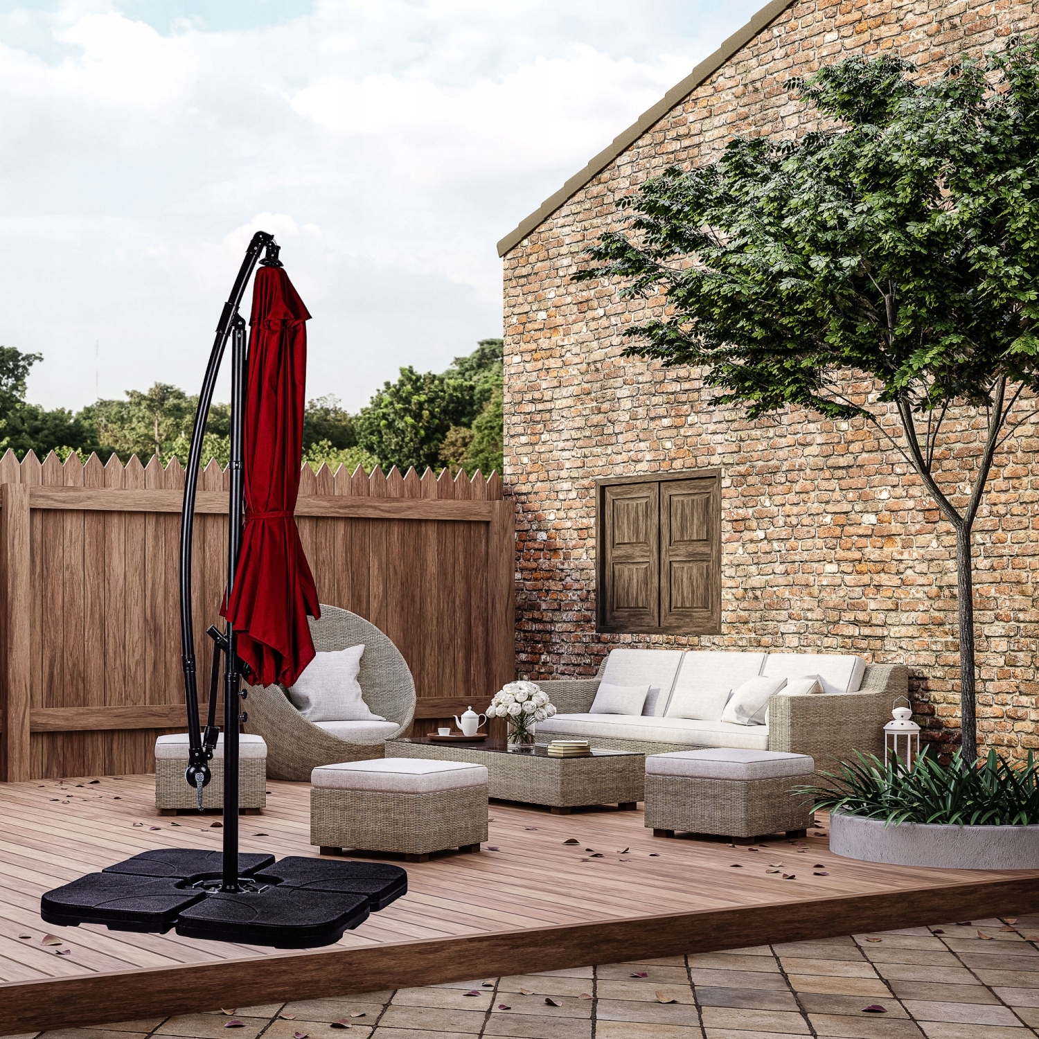 STOJAK PODSTAWA POD PARASOL OGRODOWY OBCIĄŻNIK Szerokość produktu 50 cm