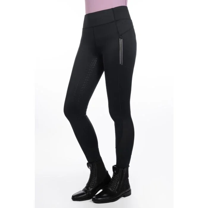 Legginsy jeździeckie damskie Hkm Harbour Island pełny lej czarne 40/42