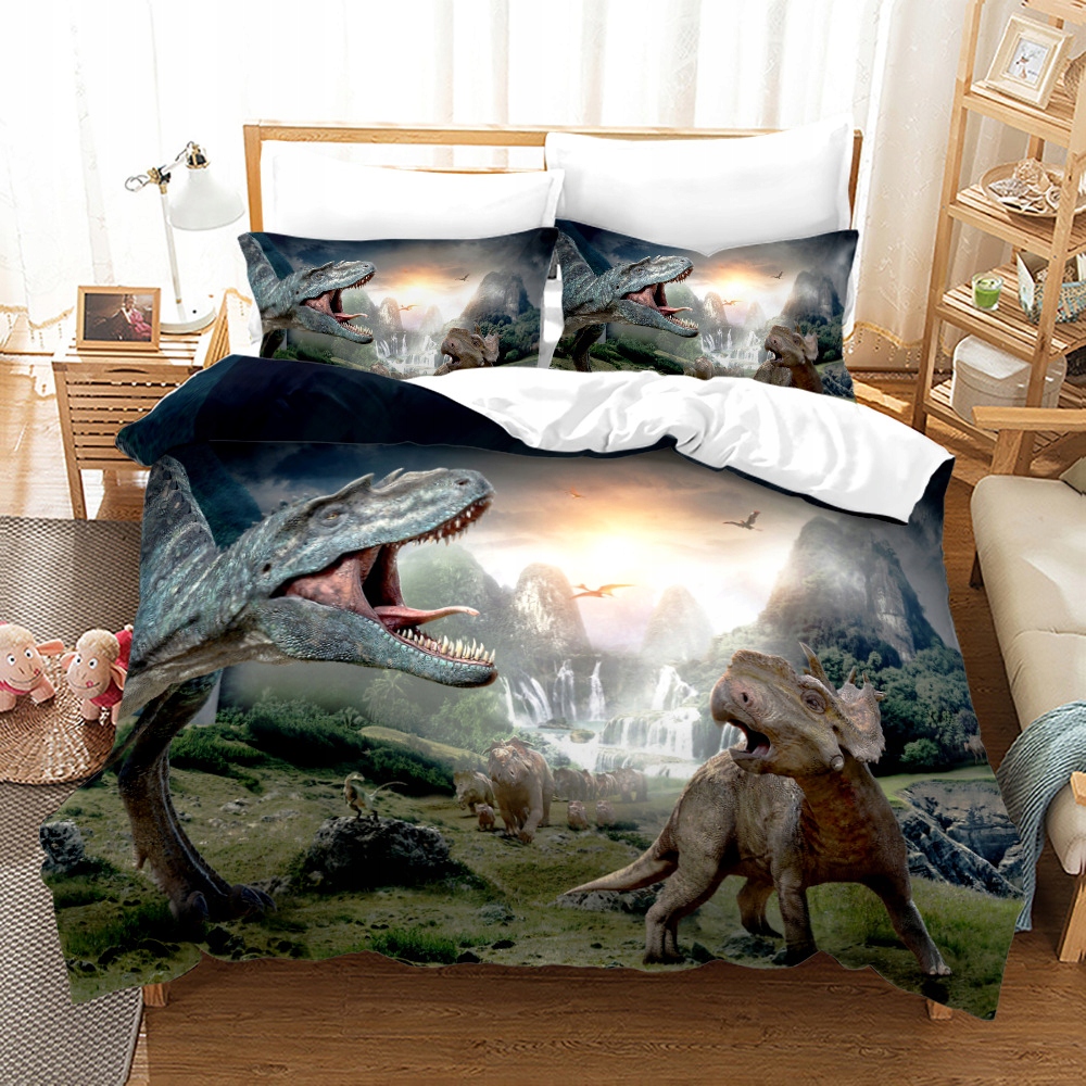 ZESTAW POSZEWEK NA KOŁDRĘ Z WZOREM DINOZAURÓW PREZENT DLA DZIECI EAN (GTIN) 6900323133031