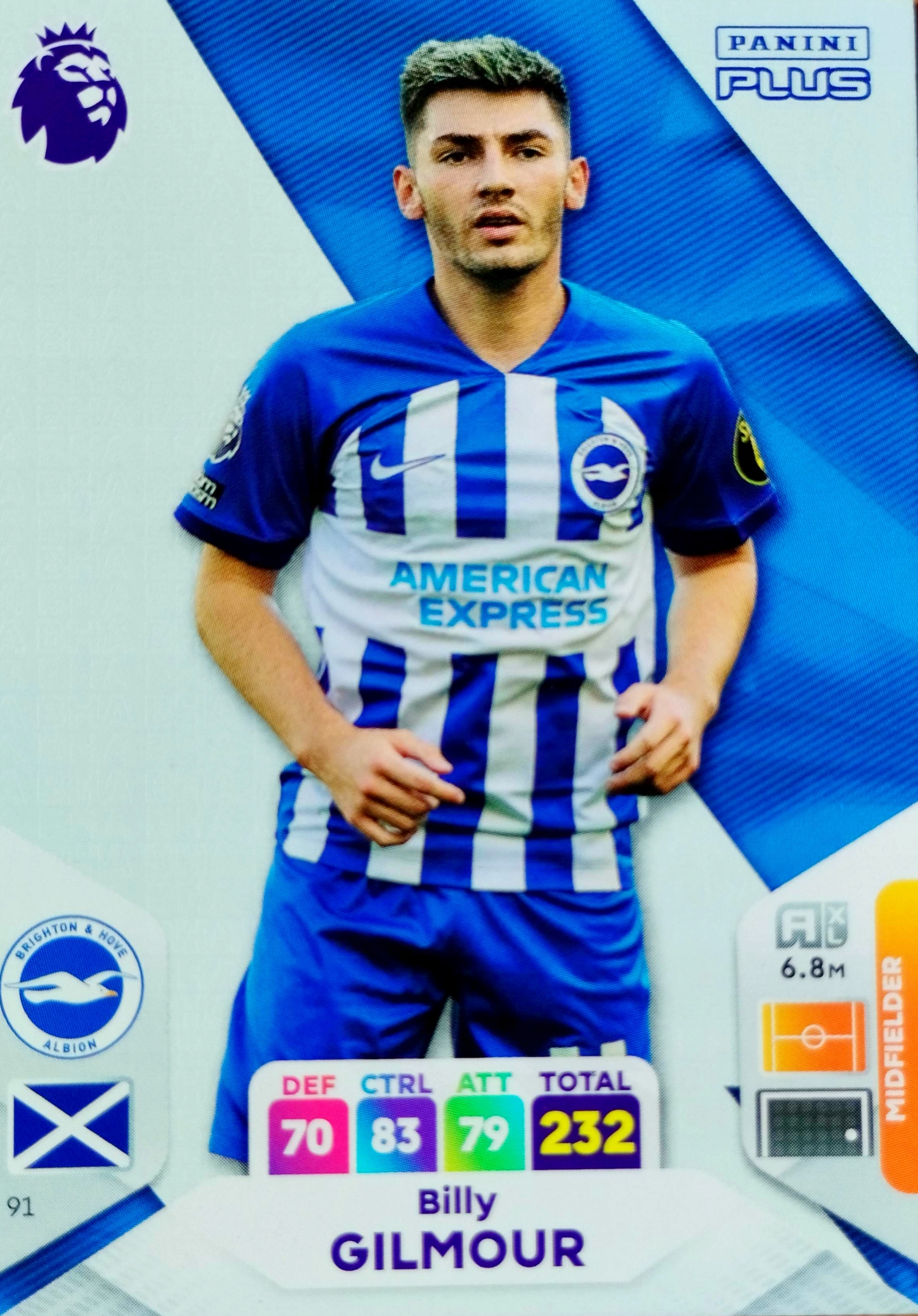Panini Premier League 2024 Plus 91 Billy Gilmour Brighton & Hove