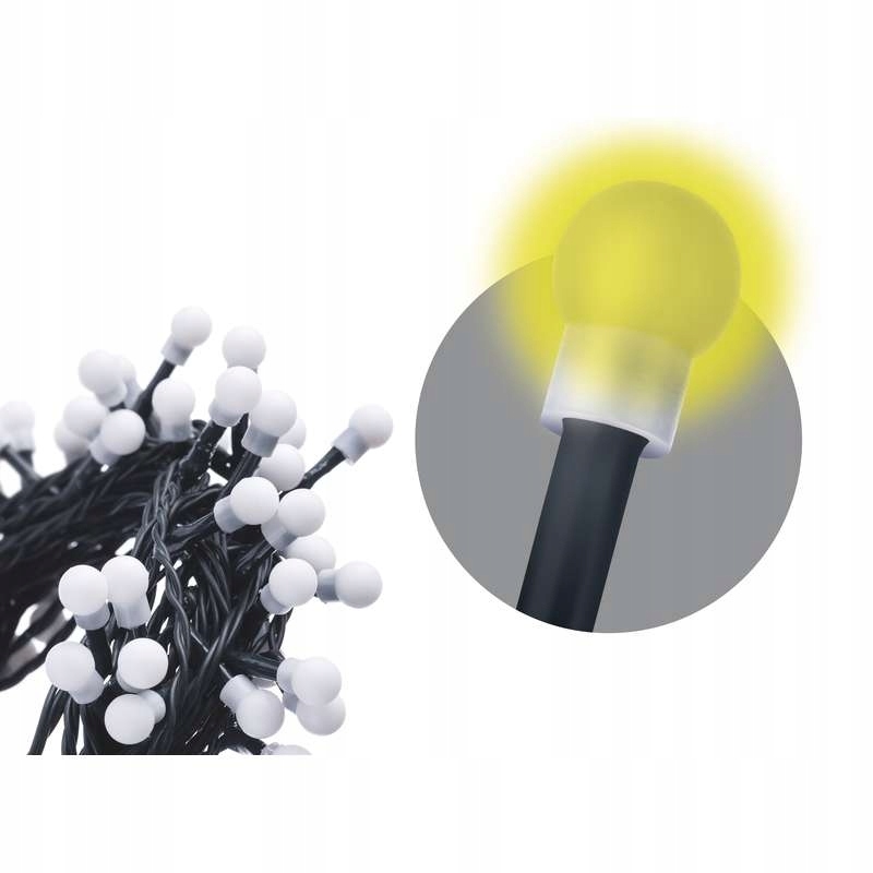 

Lampki choinkowe 300 Led kulki 30m Ciepłe timer