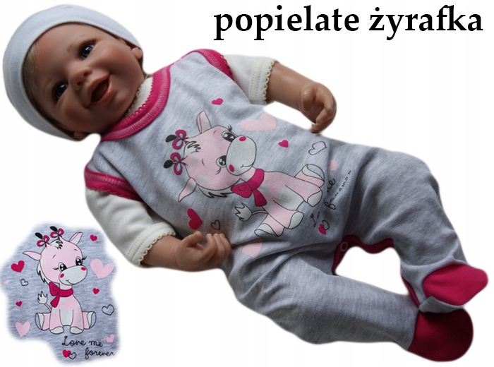 Śpioszki śpiochy bawełniane pajacyk 56 rozpinane