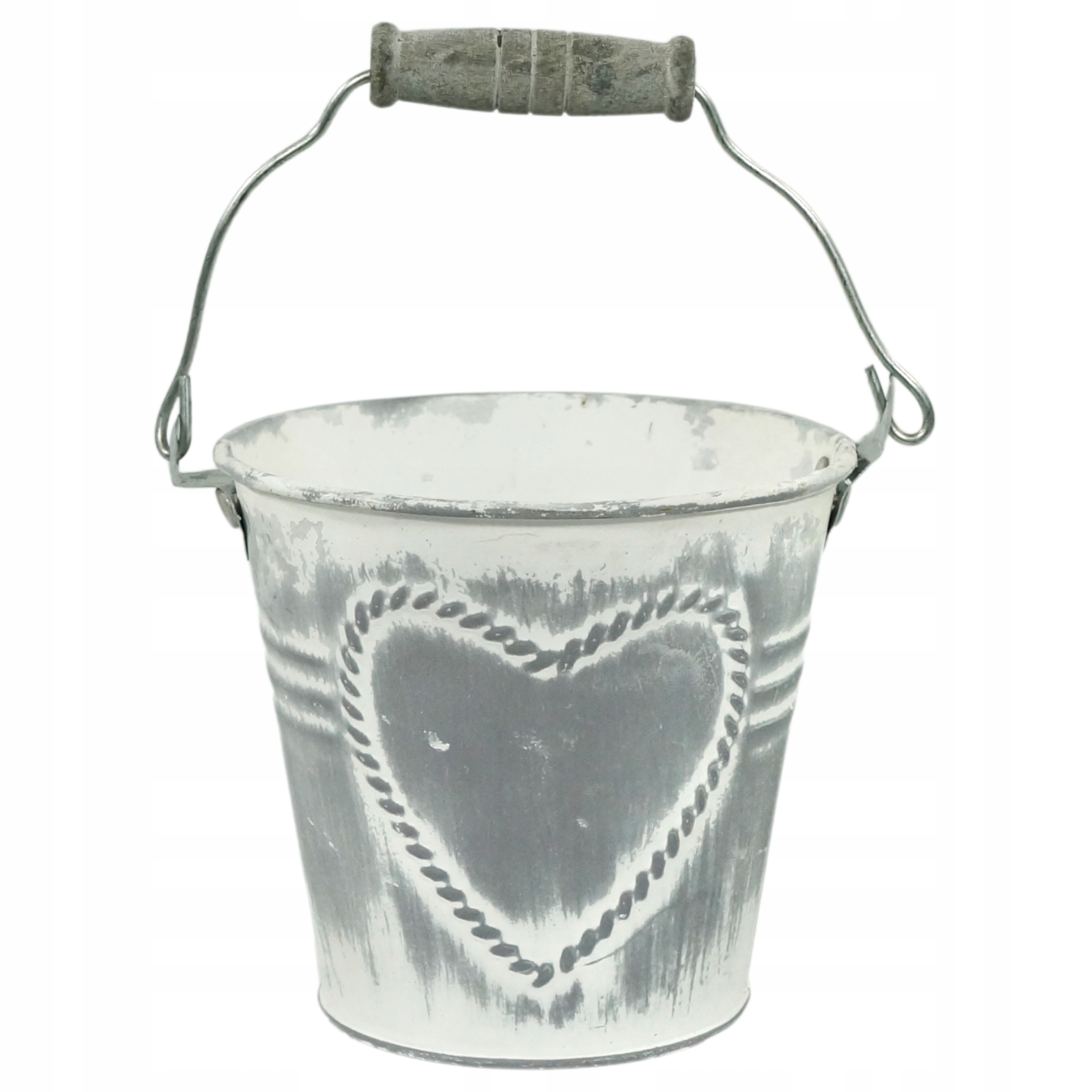 

Metalowa osłonka w kształcie wiaderka 11 cm szara