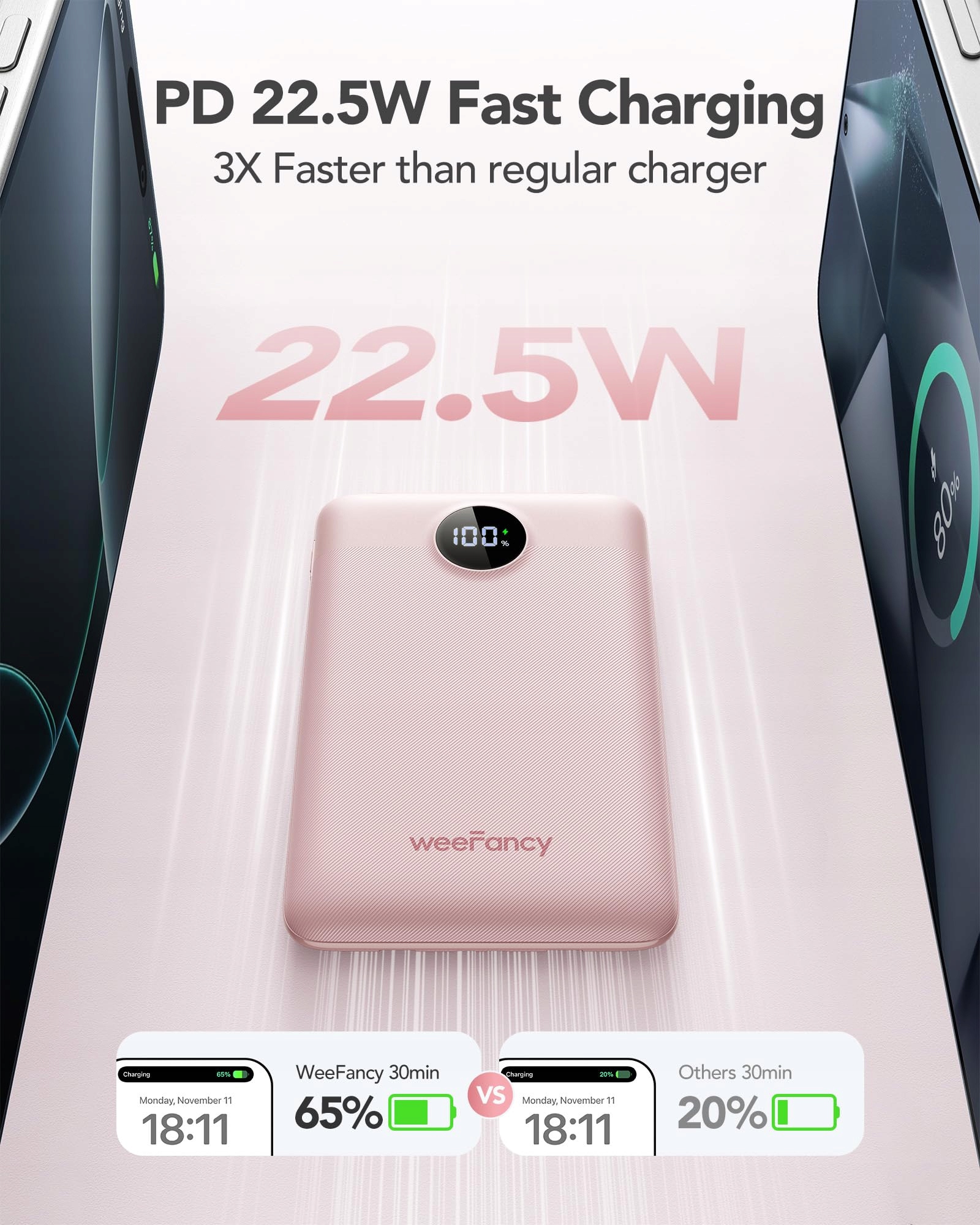 WEEFANCY Power Bank 10000mAh Mini USB C dla iPhone Samsung — miniatura 3