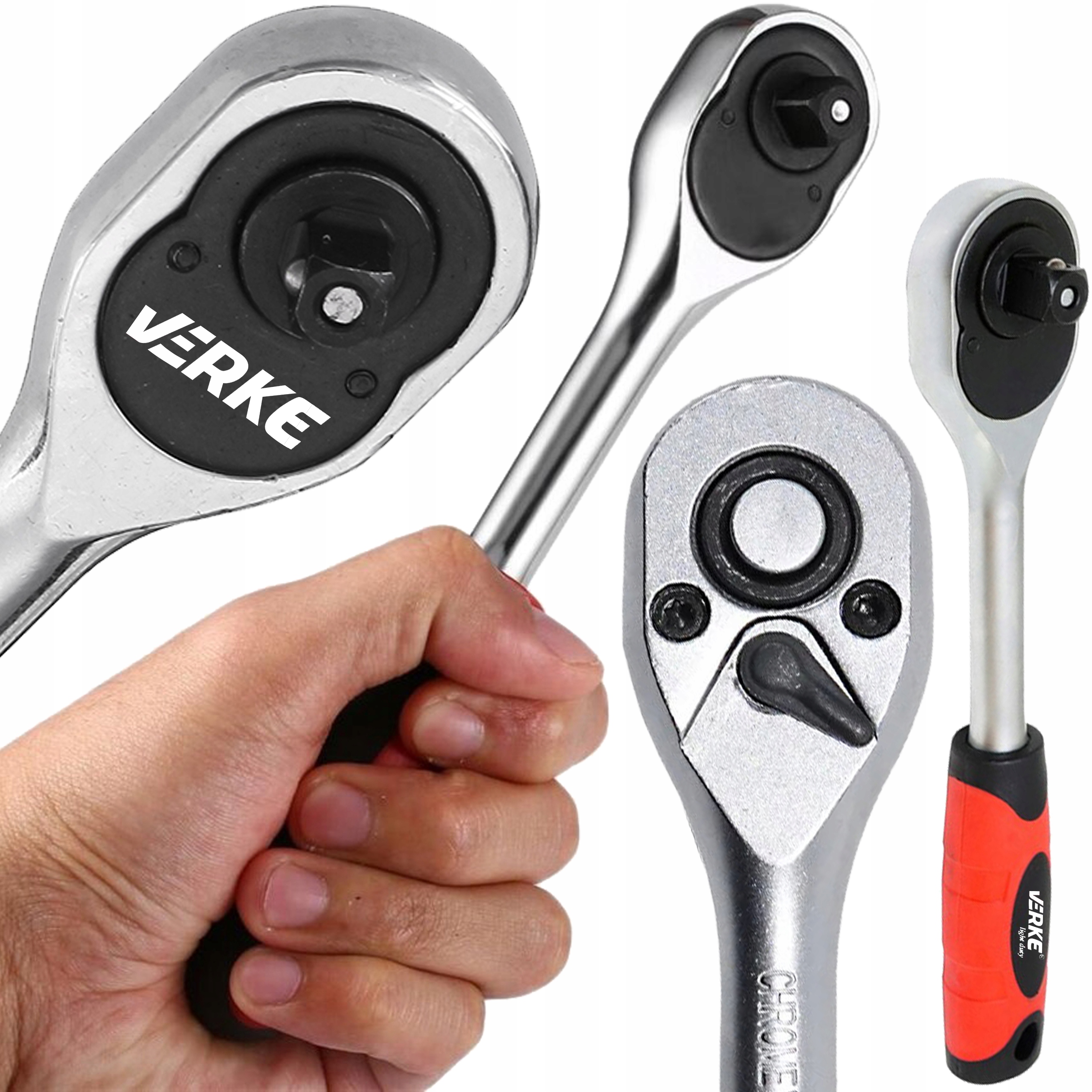 Grzechotka 1/2" Cala Treszczotka Crv Pokrętło Na Klucz Nasadowy Mocna