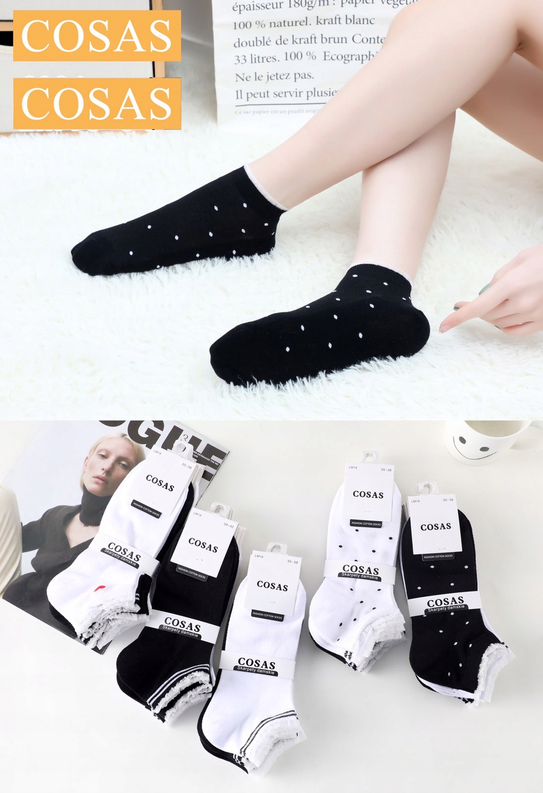 5x STOPKI DAMSKIE KOLOROWE BAWEŁNA SKARPETKI WZORY Marka Inna marka