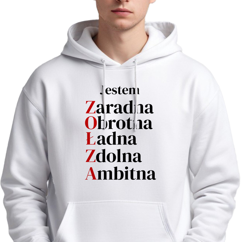 Mikina Unisex Bílá Veselý Dárek Pro Kamarádku Jsem Zolza Velikost M