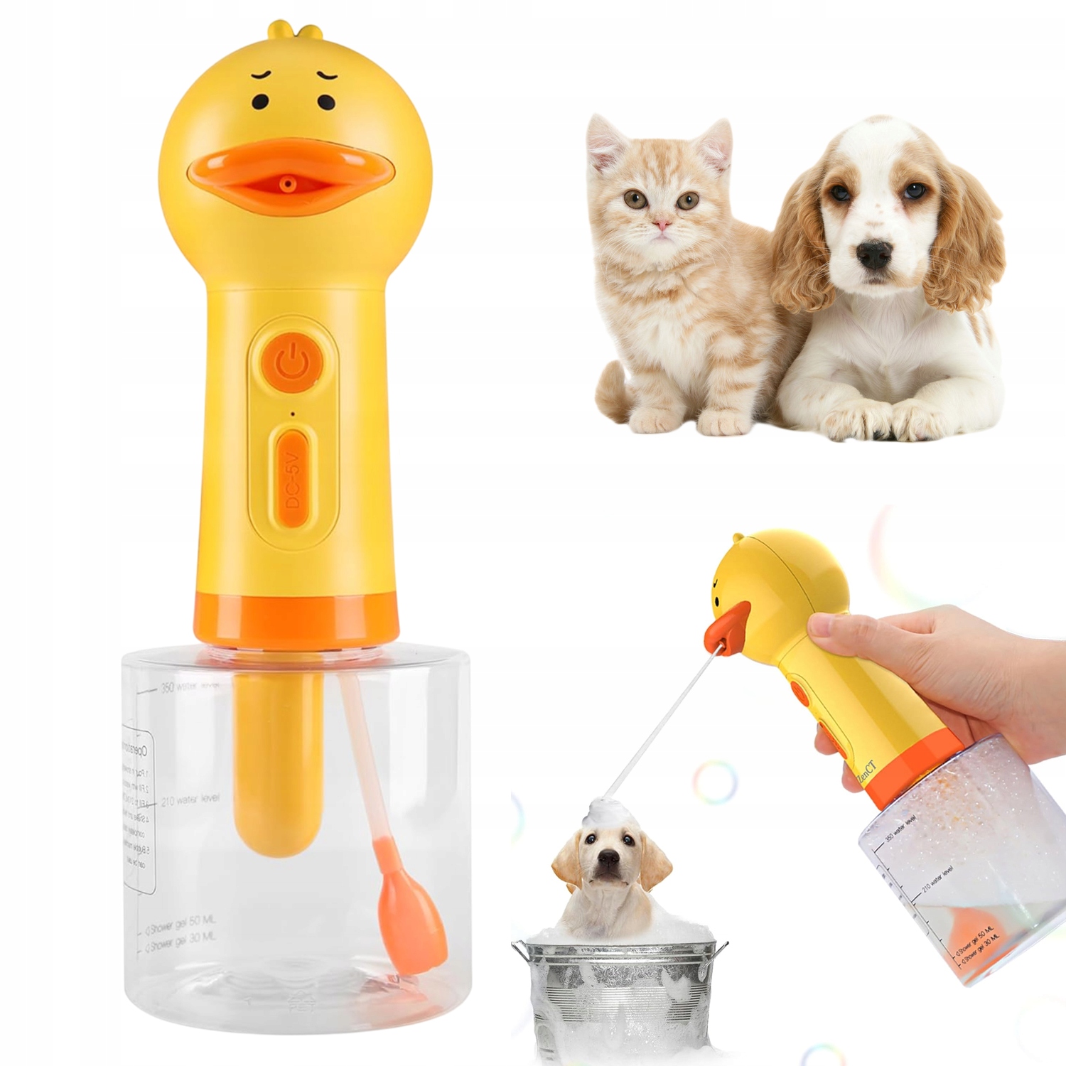 Levně Elektrický Pěnový Čisticí Stroj Pro Psy, Voděodolný, 350 ML