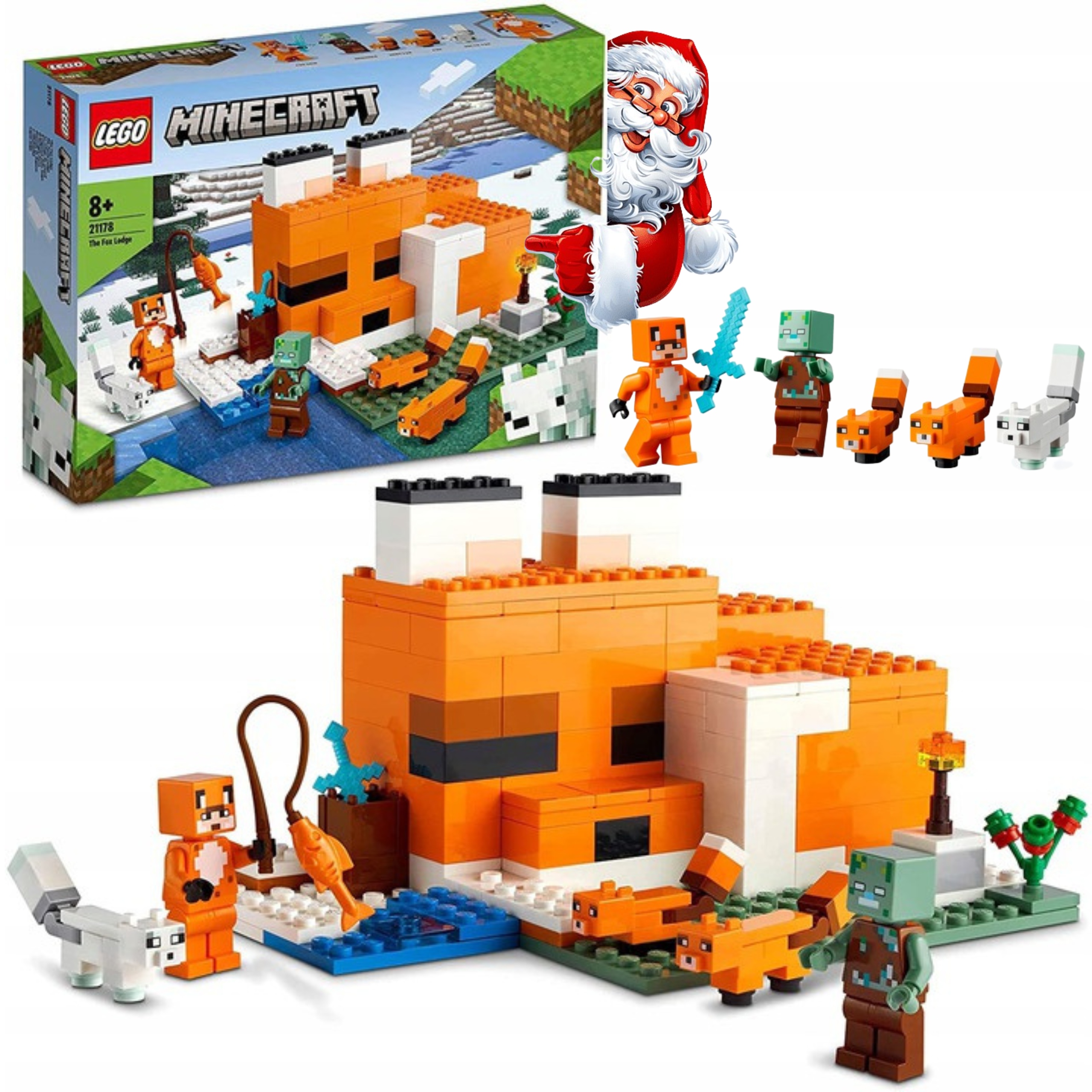 LEGO MINECRAFT 2117822 minecraft DOM LISÓW Siedlisko Lisów JASKINIA prezent