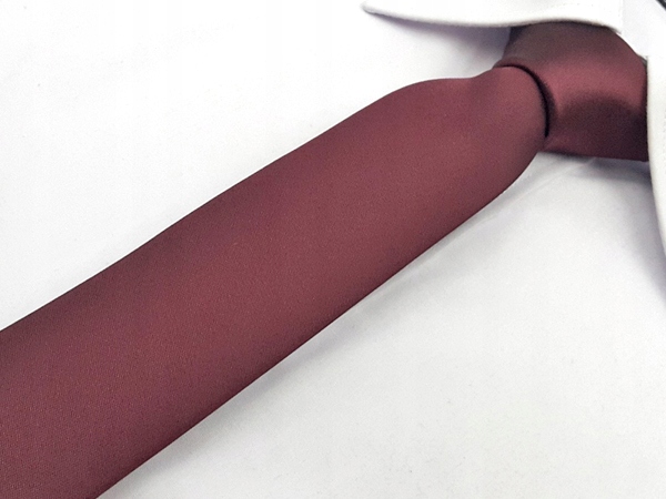 BORDOWY MATOWY GŁADKI MODNY KRAWAT MĘSKI ŚLEDŹ Kod producenta KRAWAT