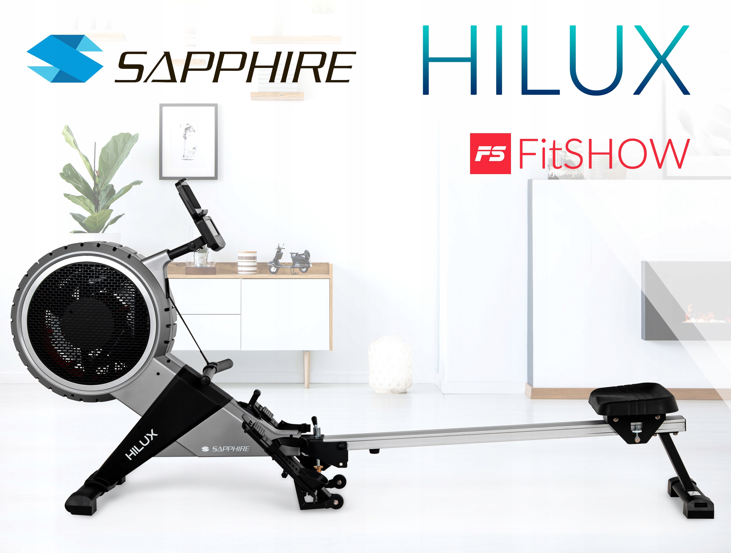 WIOŚLARZ powietrzny magnetyczny HILUX ergometr WIOŚLARSKI FITShow SKŁADANY Marka Sapphire