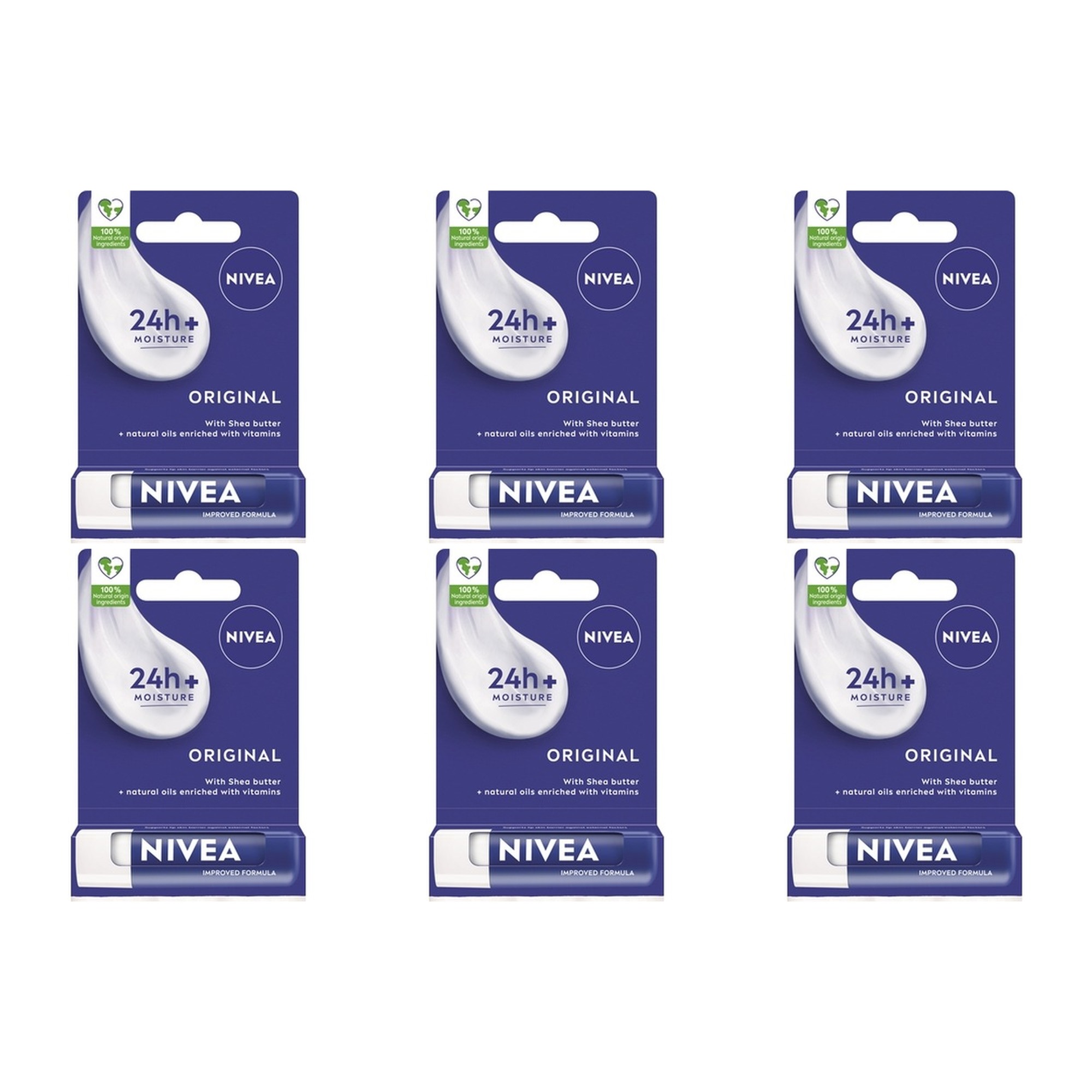 6x Nivea Pielęgnująca pomadka do ust Original Care