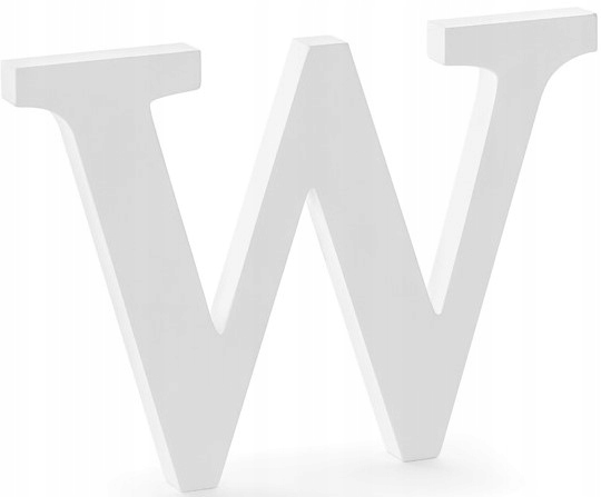 

Drewniana Litera W Stojąca Biała 3D-20CM Wesele