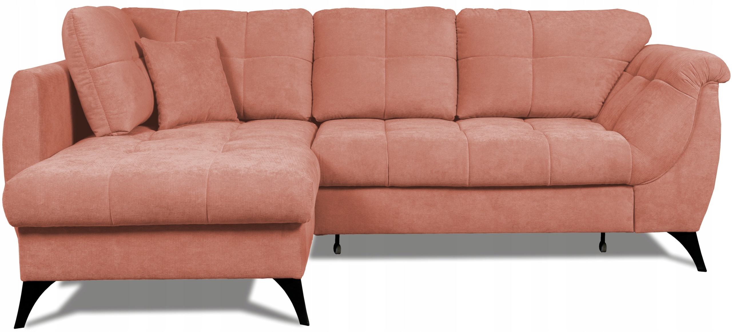 Rohová Sedací Souprava Tesa do obývacího pokoje Funkce Spaní rozkládací Kontejner růžová Komfort