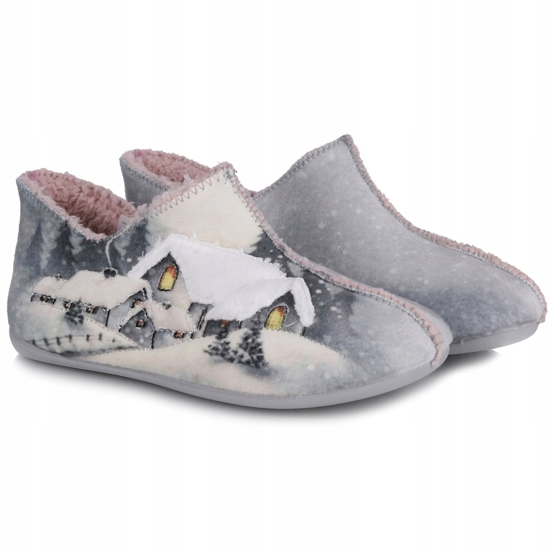 Dámské teplé pantofle Manitu 340085-91 Hellgrau, Vel. .36