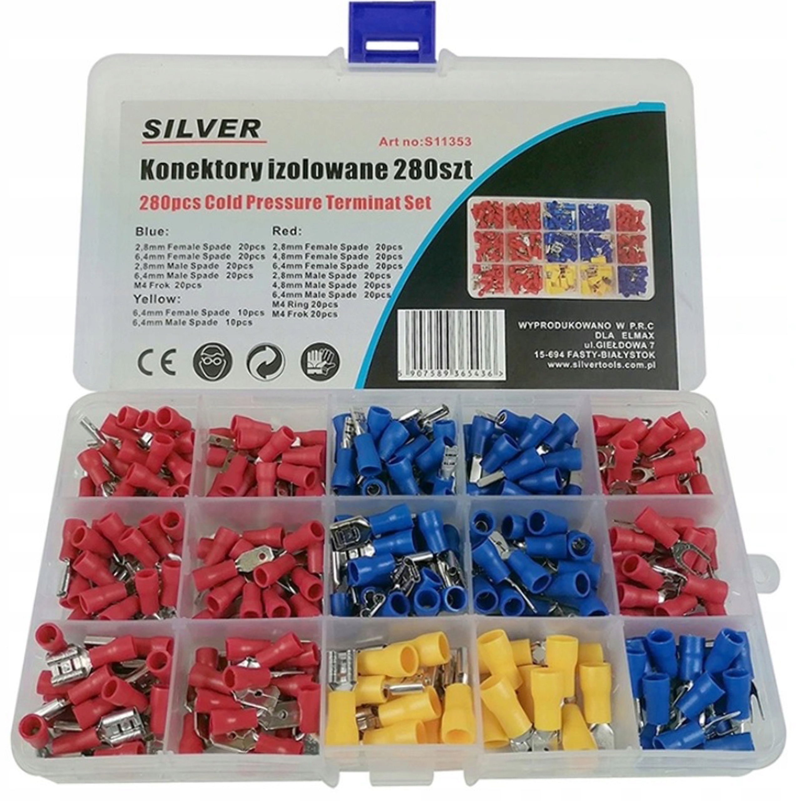 

Konektory Izolowane Końcówki Kablowe Zestaw 280 El
