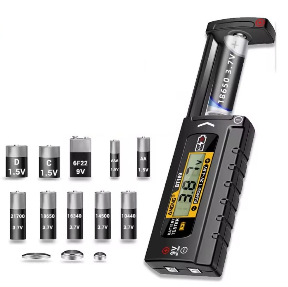 Tester Cyfrowy Miernik Baterii Uniwersalny Woltomierz LCD Aneng BT169