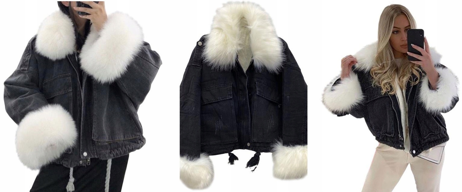 

Kurtka Jeansowa Z Futerkiem Katana Futerko Miś M/L