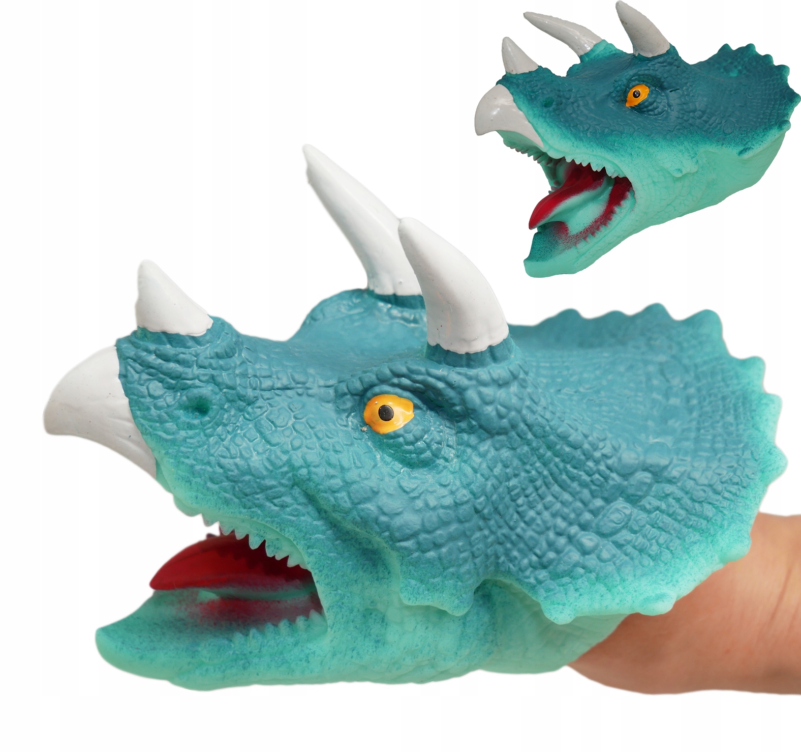 

Dinozaur Gumowa Pacynka Na Rękę triceratops gumowy