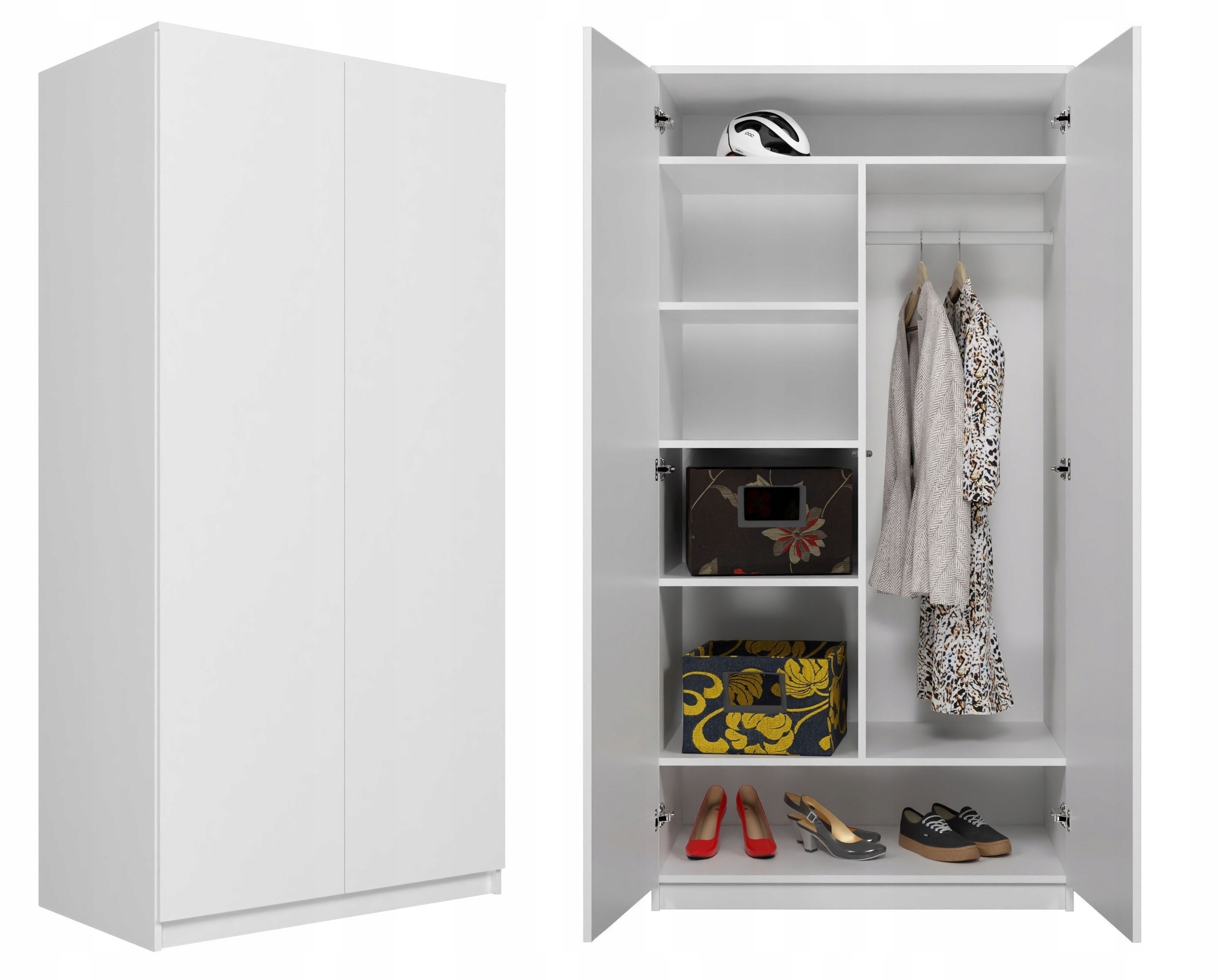 Шкаф гардеробная вместительная 90см дуб белый матовый