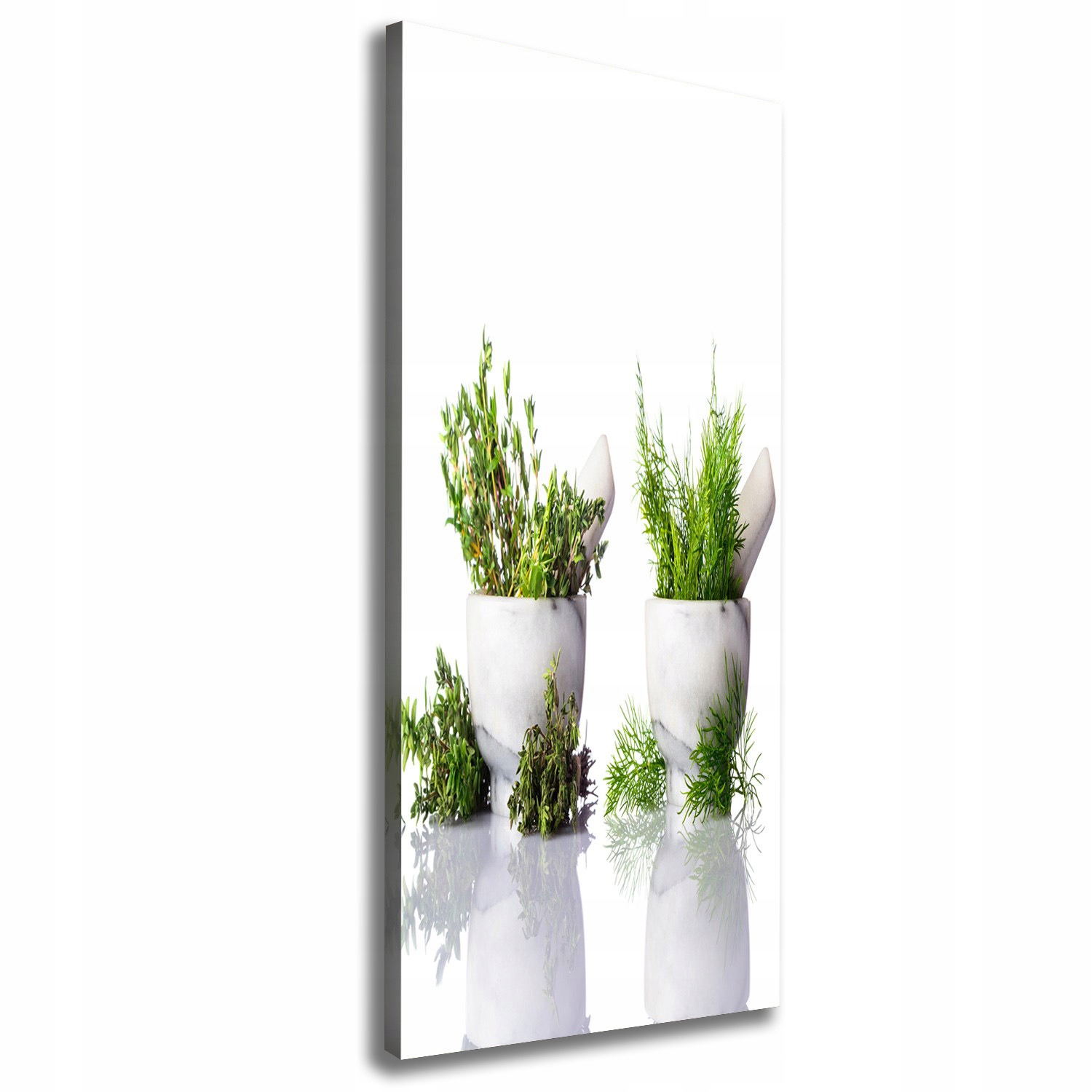 

Foto obraz na płótnie Moździerze i zioła 50x125 cm