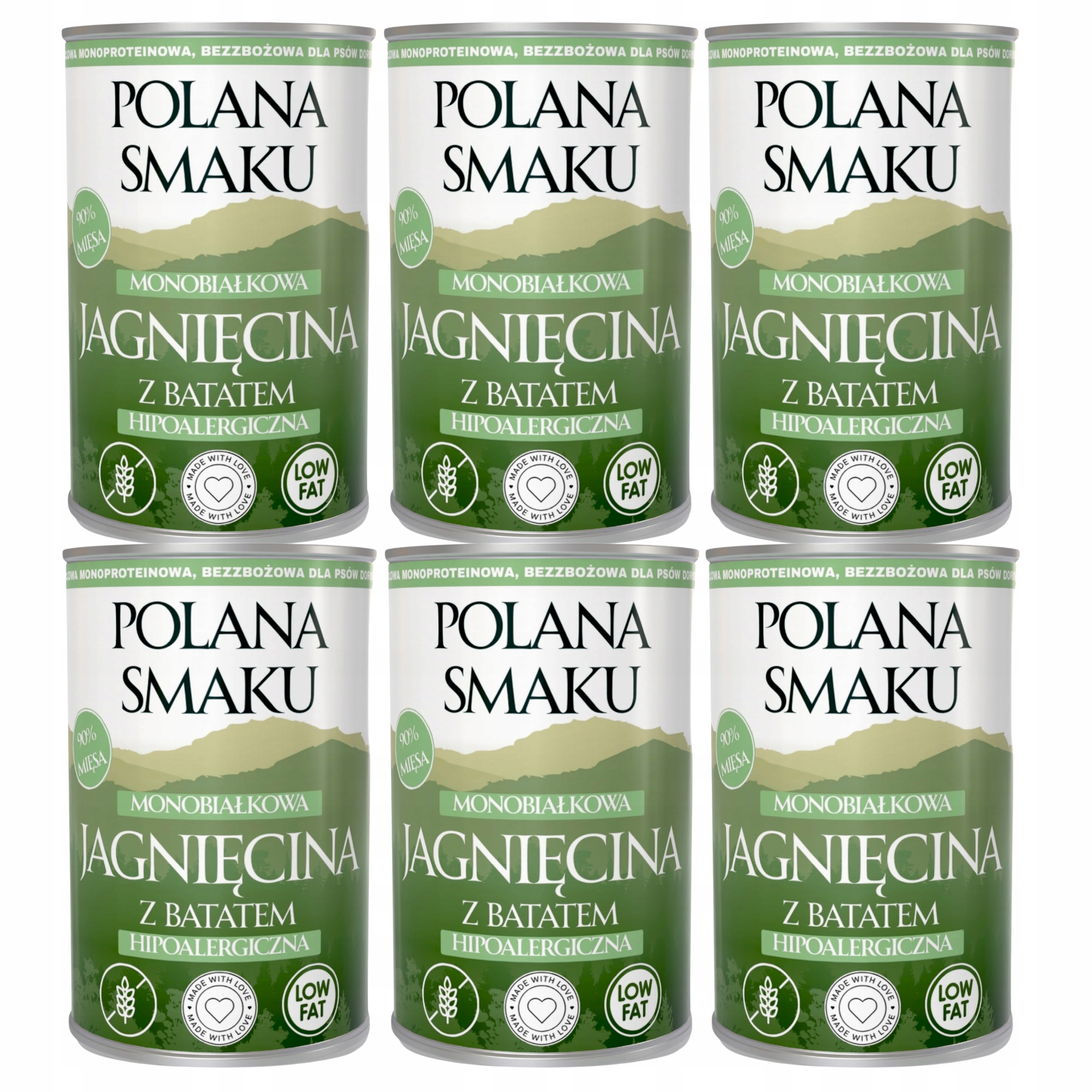 Levně Polana Smaku Vlhké krmivo pro psy jehněčí s batátem 6 x 400 g Monoproteinové