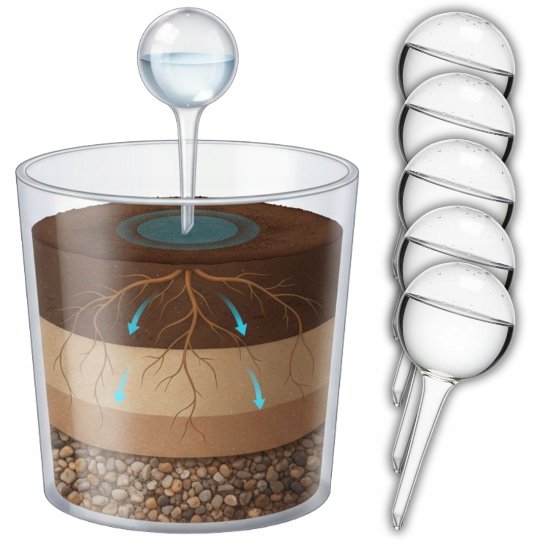 5x KULE NAWADNIAJĄCE DO KWIATÓW I ROŚLIN NAWADNIACZ AUTOMATYCZNY DOZOWNIK