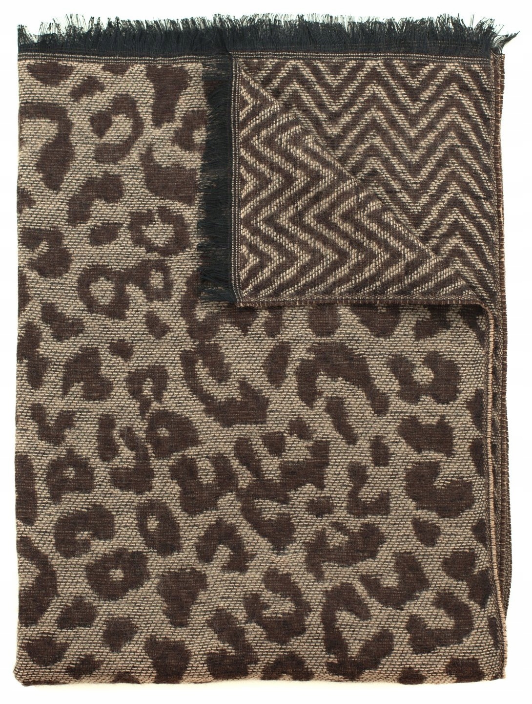 

Szaleo elegancki Szal panterka + jodełka sz17532-1