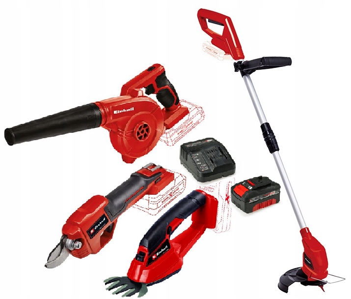 Einhell Sada Elektrického Náradia Do Záhrady 4AH 18V, Nožnice Na Dúchadlo
