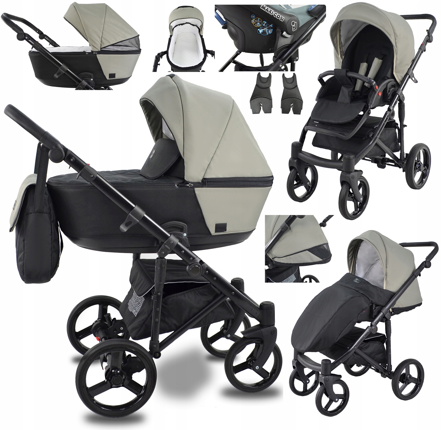 Wózek Dziecięcy Cavo 2w1 Adaptery Maxi Cosi Pebble Cybex Aton Pixel I-Size