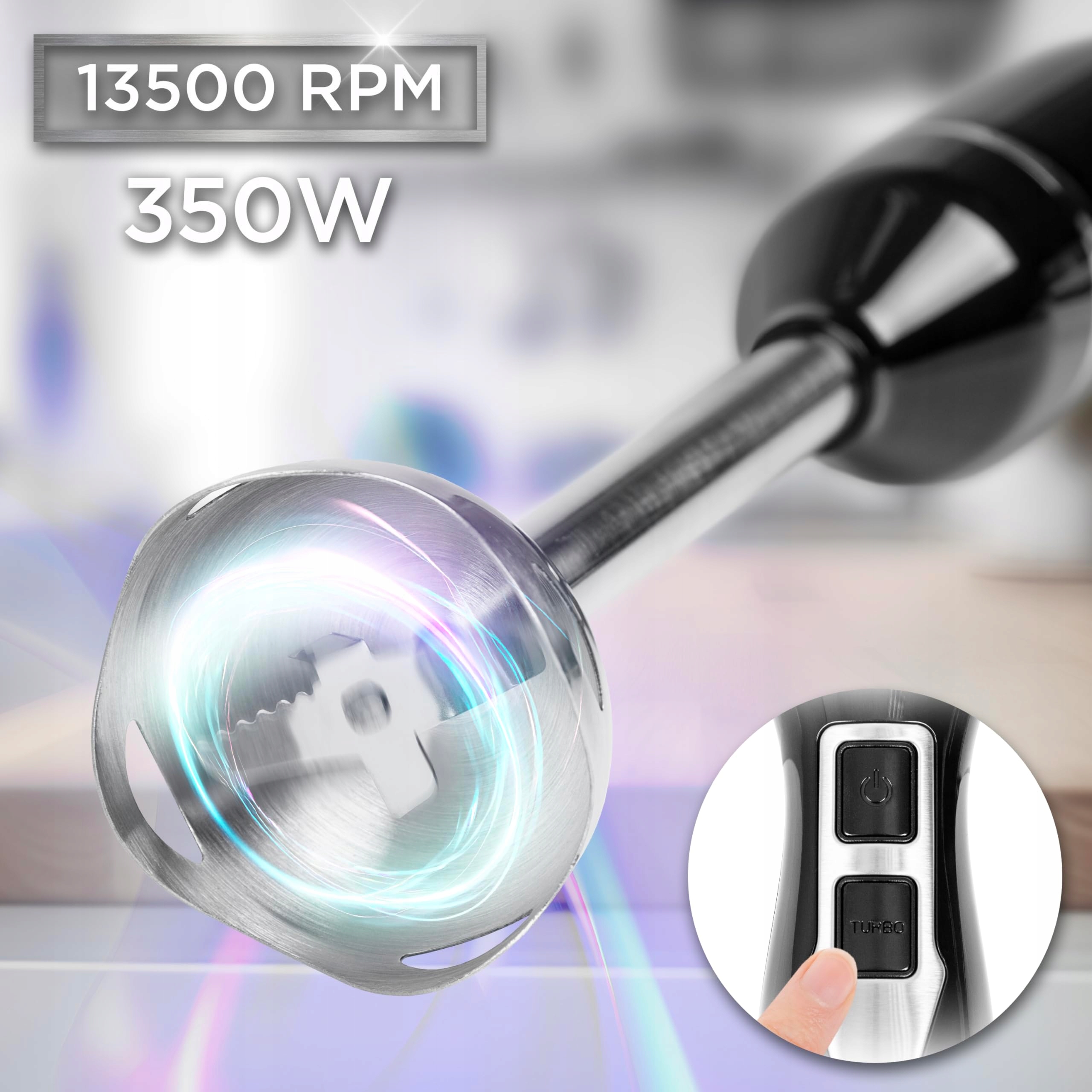 DURONIC HB35B Blender Ręczny 350W Stalowy Do Zup Smoothie Püree Sosów — miniatura 2