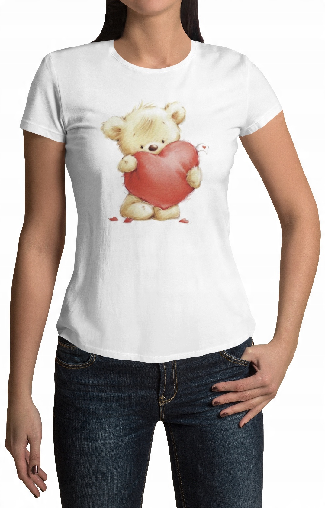 

Koszulka Damska T-shirt M Miś Z Sercem- Wzory!!
