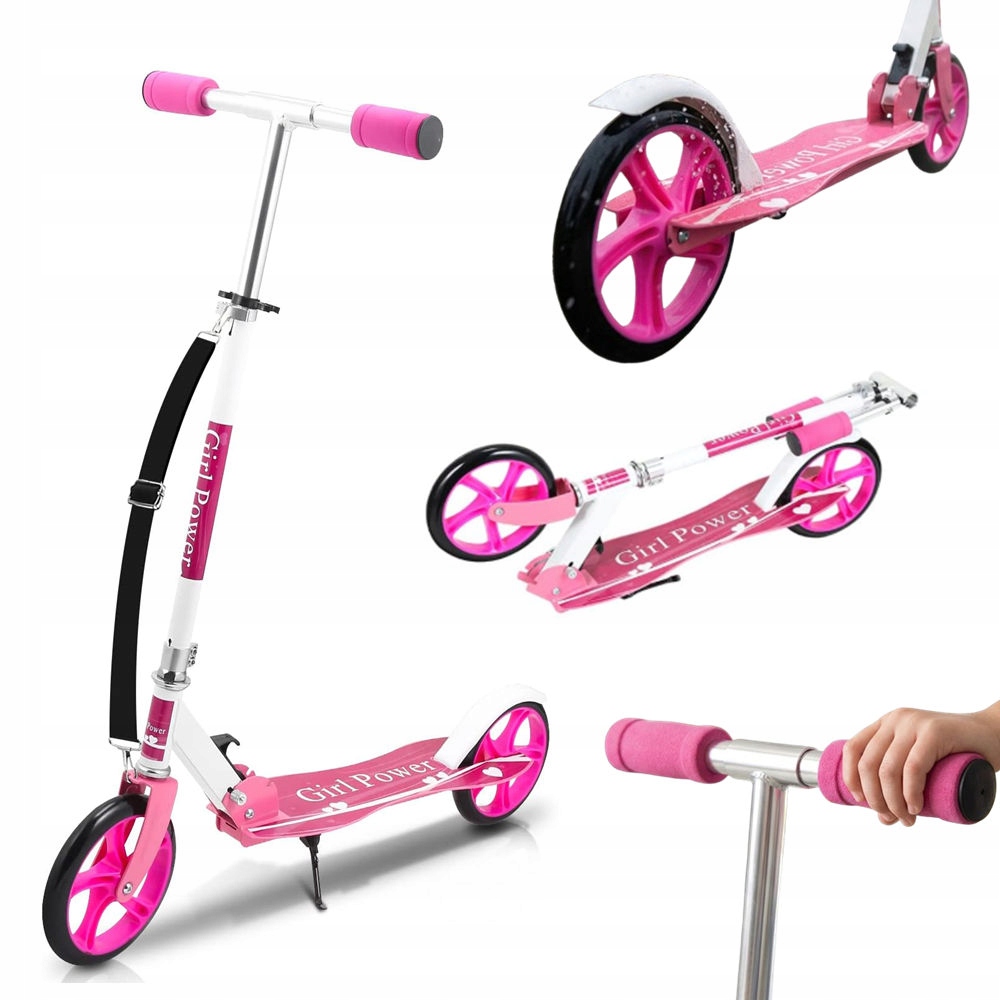 Hulajnoga Dwukołowa dla Dzieci 5+ lat Różowa Składana outdoor sport