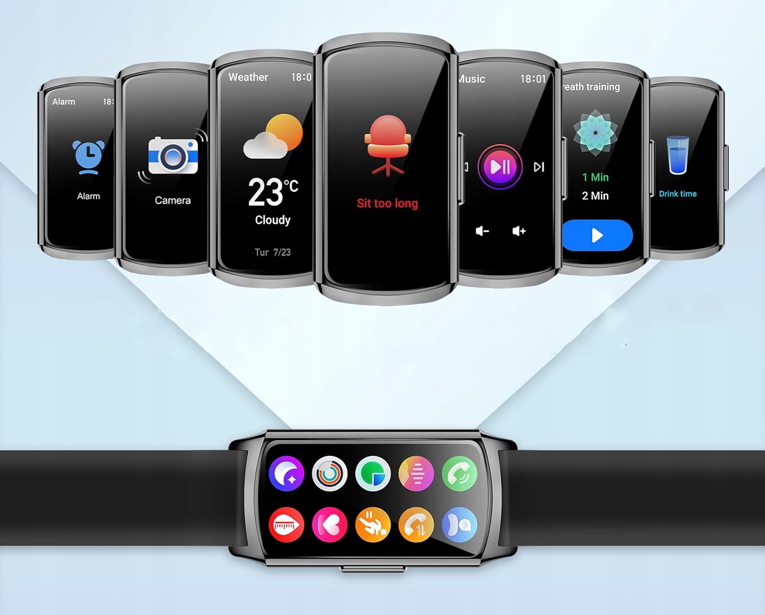 SMARTBAND BAND SMARTWATCH OPASKA ZEGAREK AMOLED SP02 BLUETOOTH PRO SMART BT Stan opakowania oryginalne