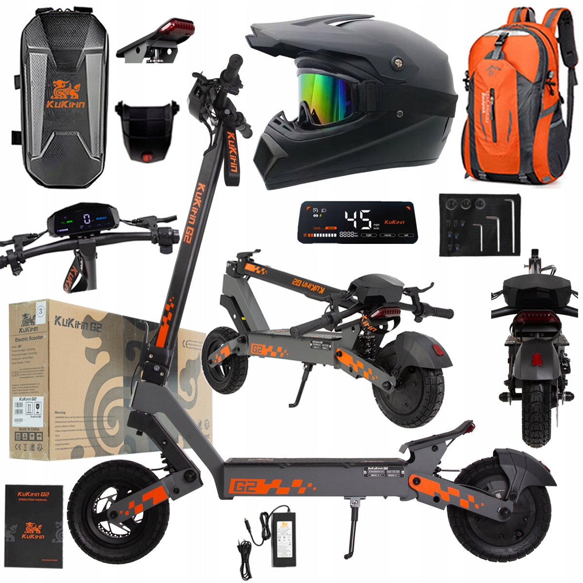 Kukirin G2 2026 Nové skládací elektrické vozidlo 1200W 45KM/H 15Ah 48V 10"