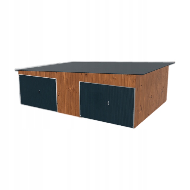 Plechová garáž 7.5 x 5.5 m, dvoupolohový spád doleva Zlatý dub