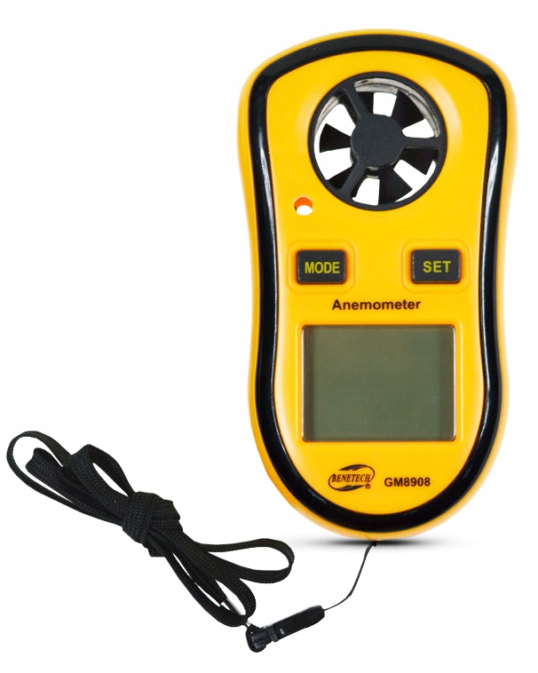 ANEMOMETR WIATROMIERZ POMIAR PRĘDKOŚCI POWIETRZA MIERNIK WIATRU TEMPERATURY Marka Benetech