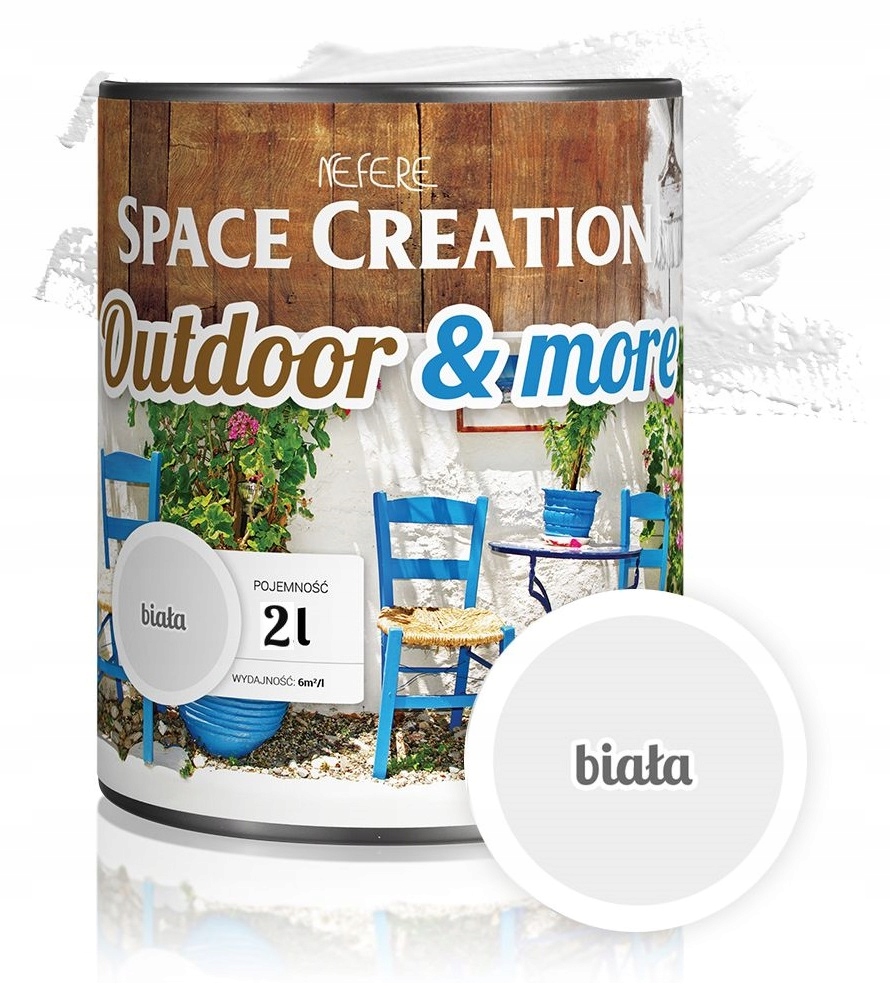 Farba ogrodowa do drewna wikliny beton biała 2x1l