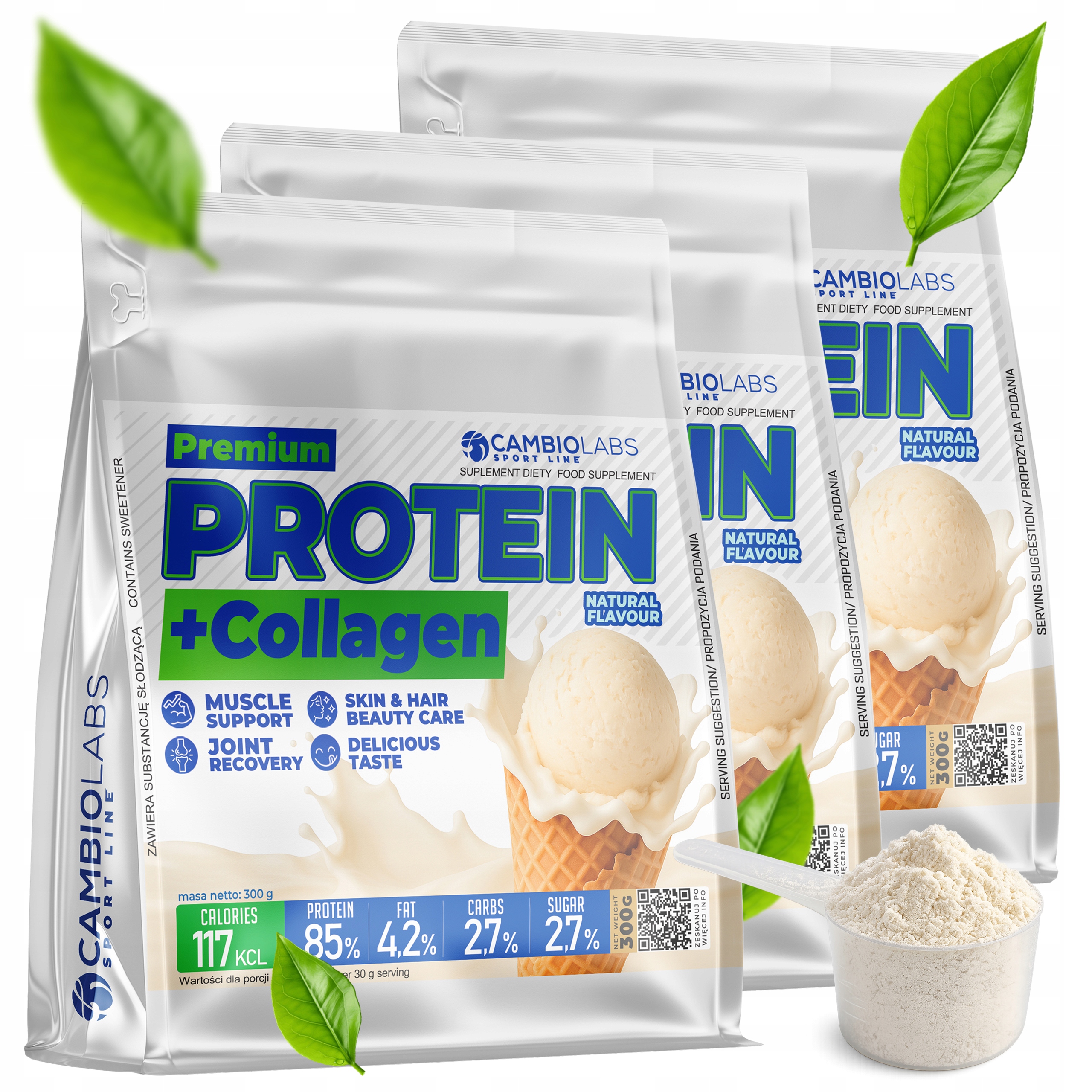 Syrovátkový protein Wpc Hovězí kolagen Přírodní chuť Svaly Klouby Krása
