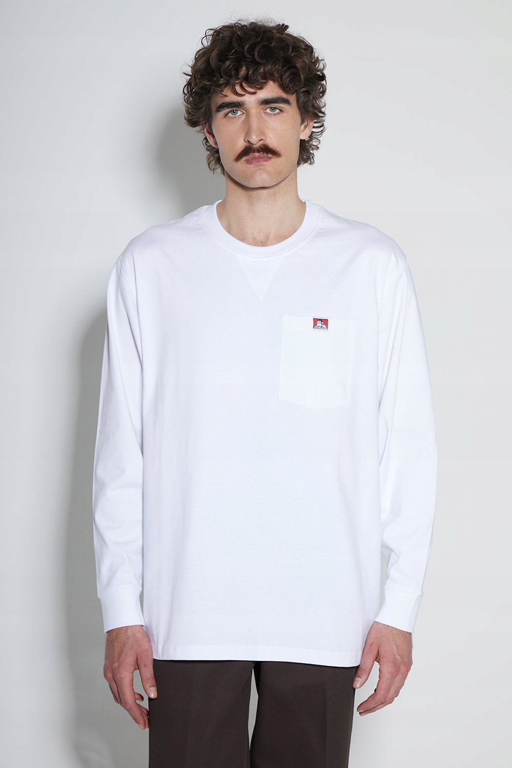 Tričko Ben Davis Ls Heavy Duty Pocket White