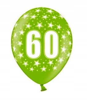 

balon 60 lat, 60 urodziny, cyfra 60, mix kolorow!