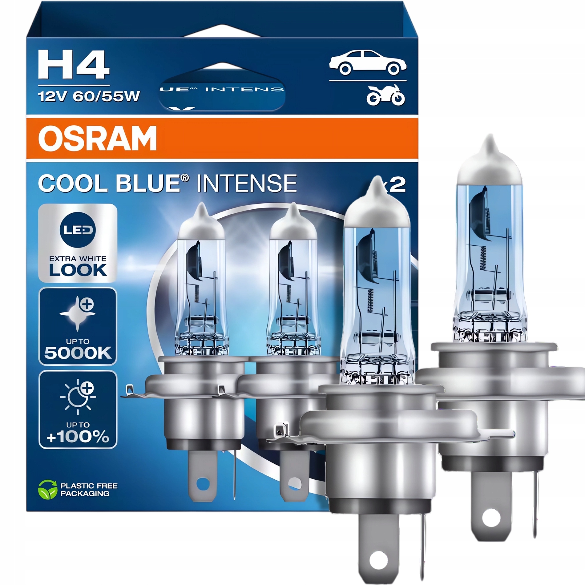 Żarówki Osram H4 Cool Blue Intense Next Generation 5000K Białe Xenon Look