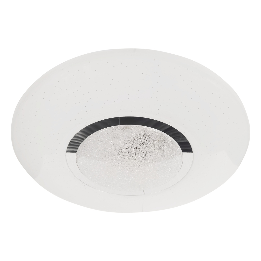 Stropné Svietidlo Sparky Biela Okrúhla 50W Led Diaľkový Ovládač 50cm Závesná lampa Dom