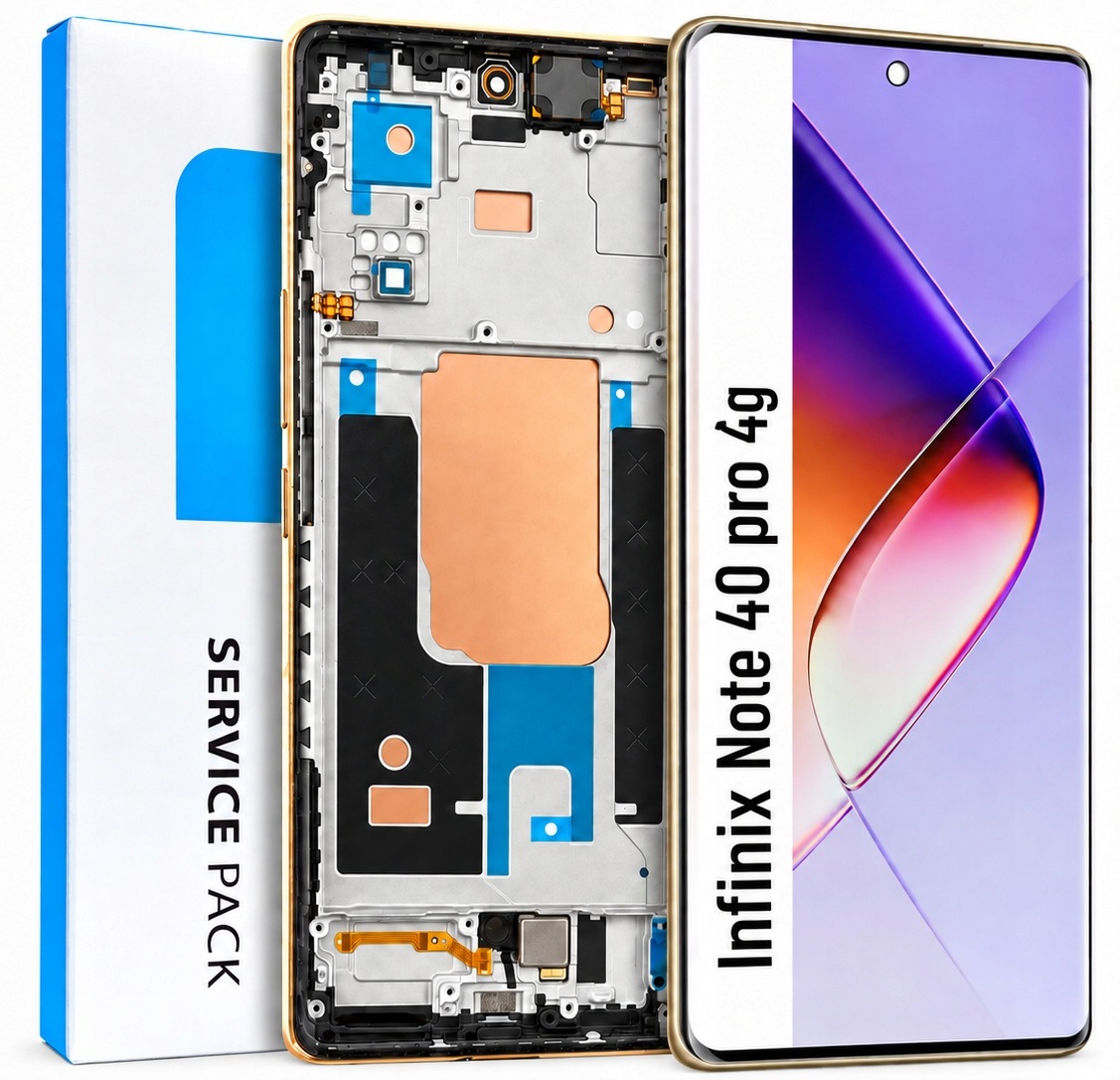 Displej Pro Infinix Note 40 Pro 4G 5G Originál Obrazovka Rámeček Gold