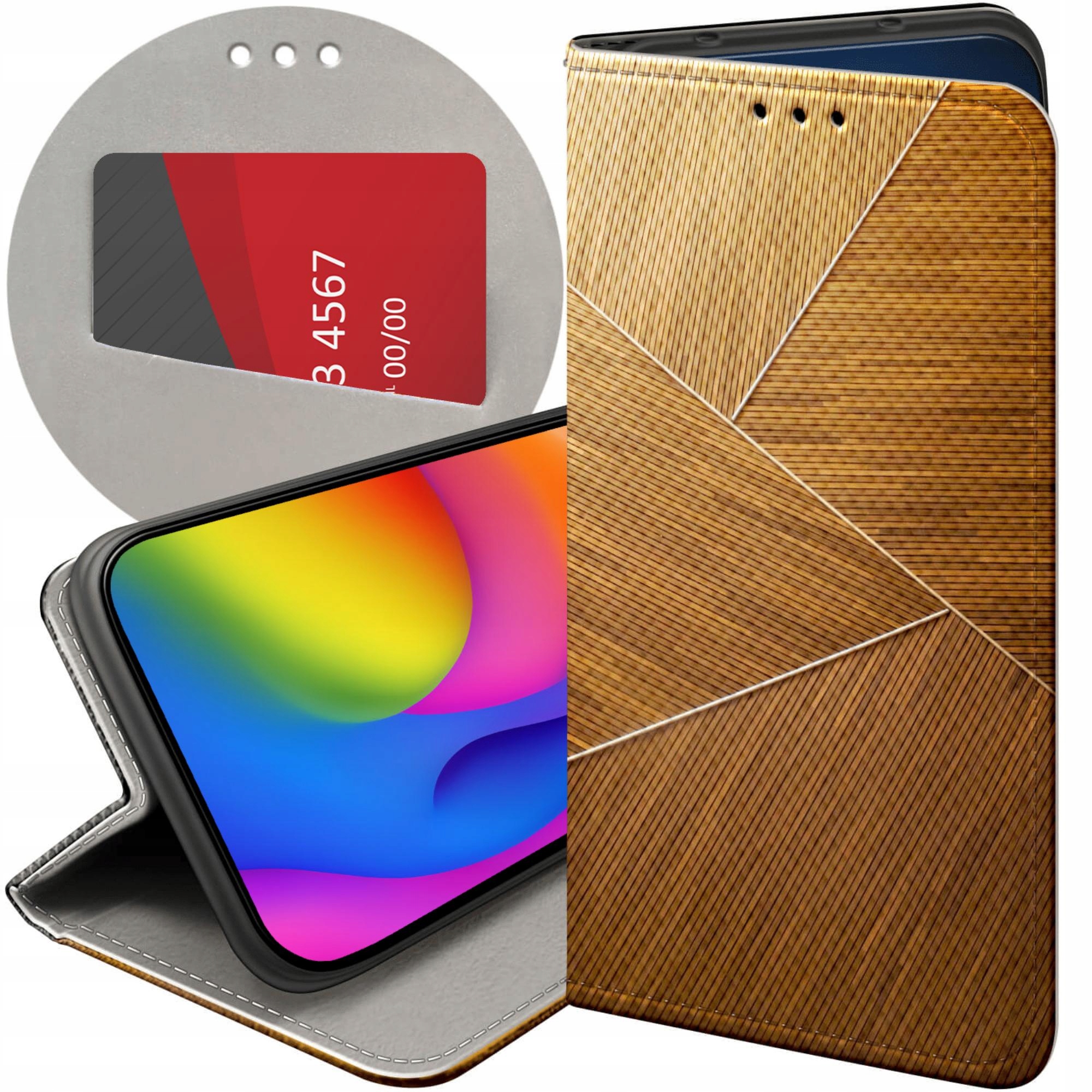 Etui Z Klapką Do Samsung Galaxy S24 Fe Brązowe Drewniane Brown Case