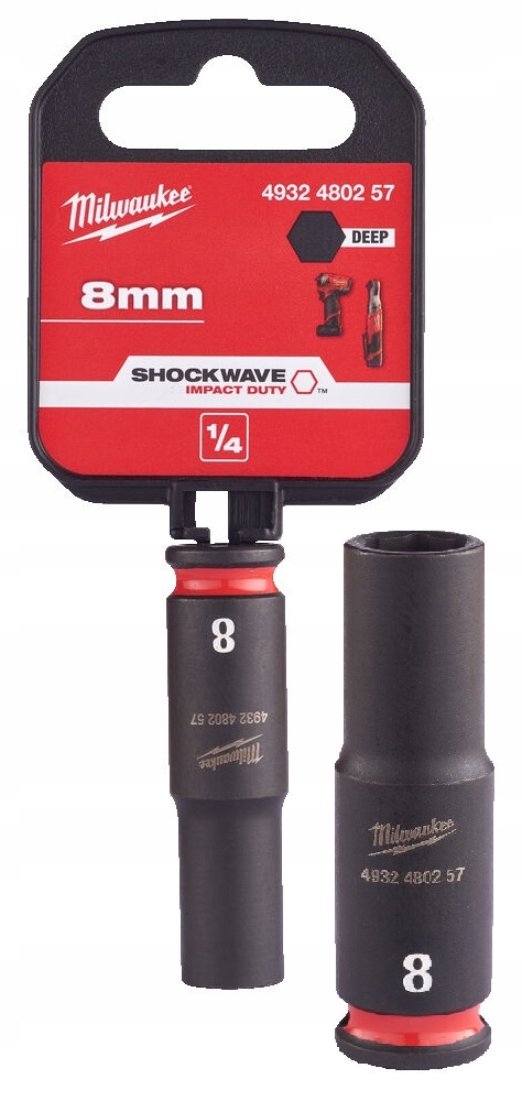 

Milwaukee Nasadka udarowa długa 1/4" 8mm 6pkt