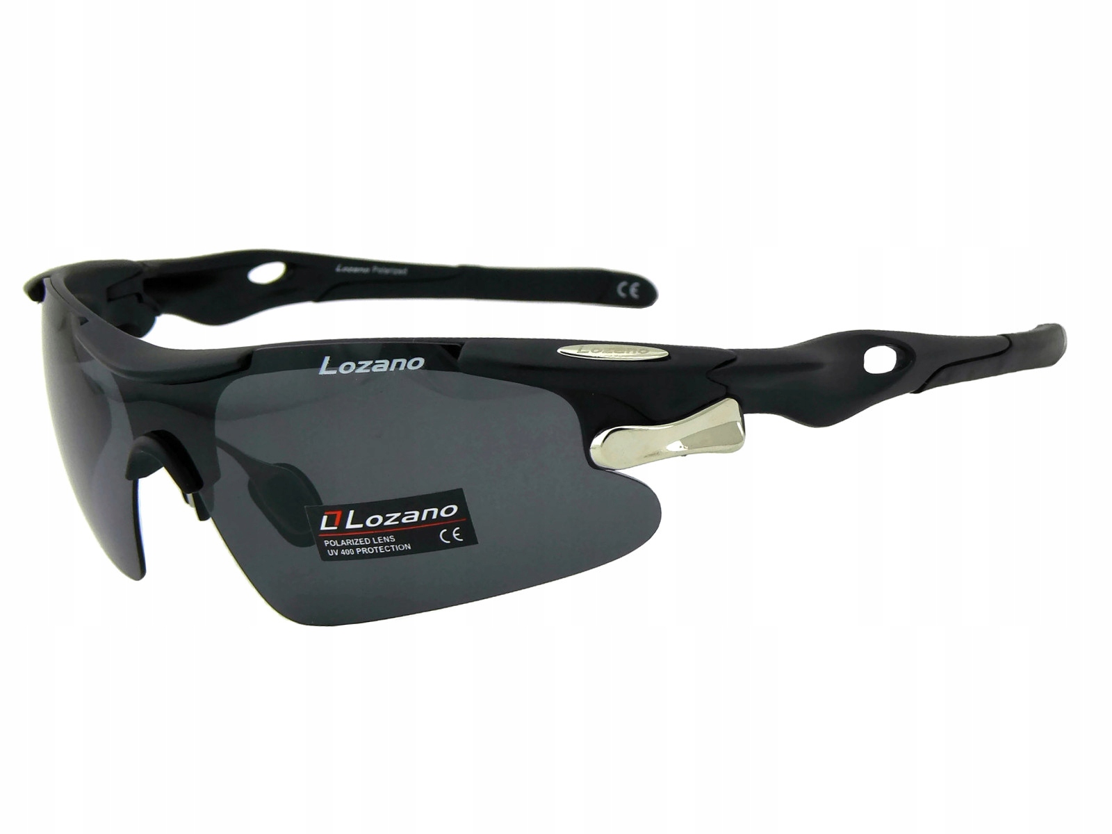 OKULARY POLARYZACYJNE SPORTOWE CZARNE NA ROWER LZ Cechy dodatkowe etui w zestawie noski ochrona przed wiatrem ochrona przed zarysowaniem polaryzacja wymienne szybki